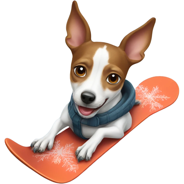 Rat terrier snowboarding  emoji