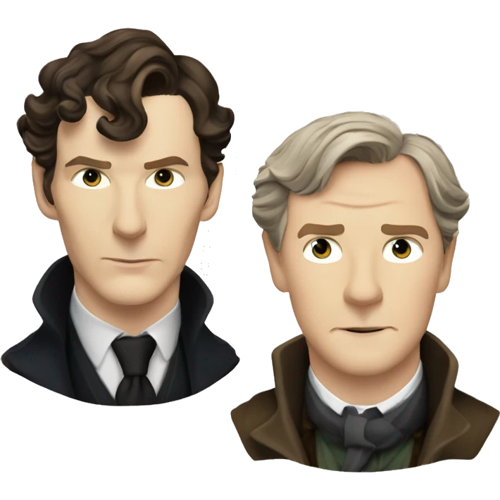 Benedict Cumberbatch as Sherlock Holmes and Martin Freeman as John Watson  emoji