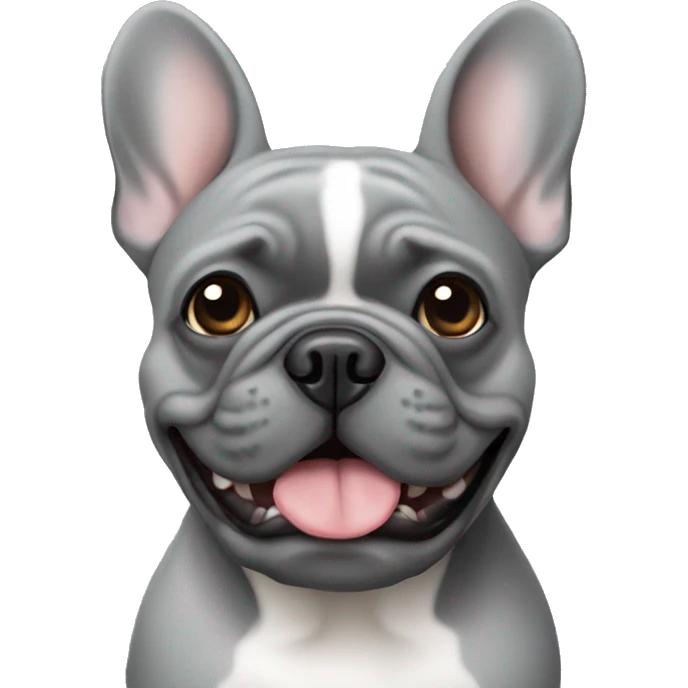 Grey french bulldog emoji