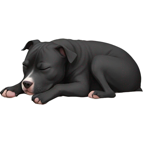  Black pit bull sleeping like a human  emoji