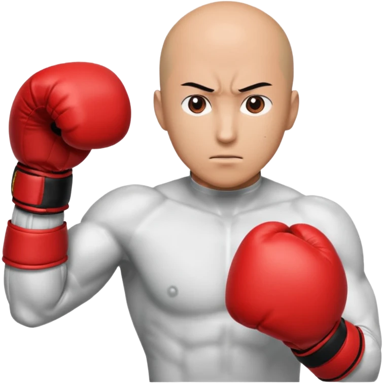 Saitama red hand punch with boxing glove emoji