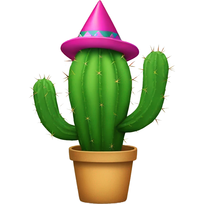 Cactus with a party hat emoji