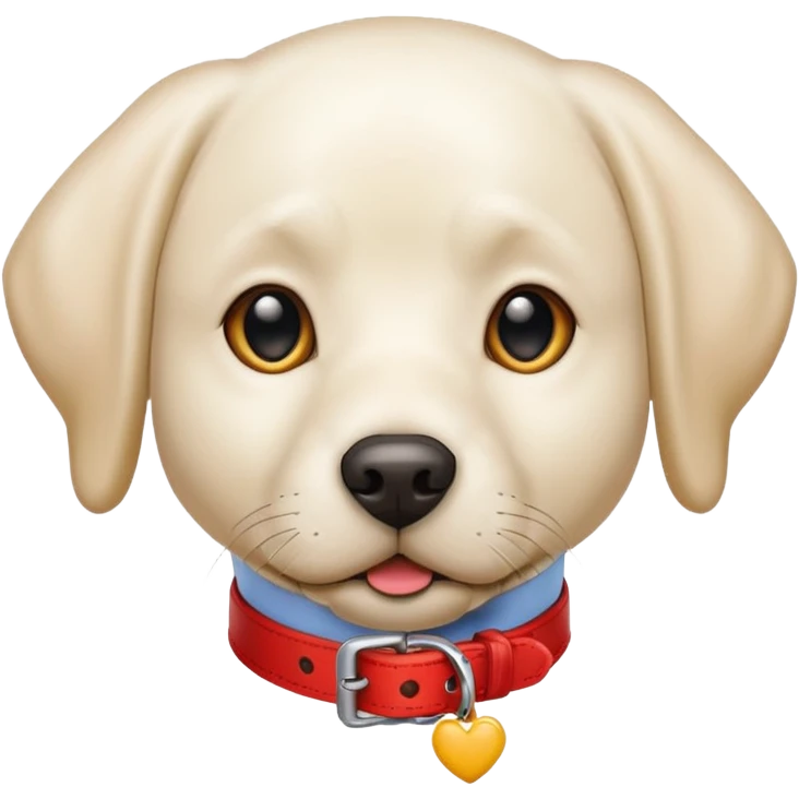 white Labrador retriever dog with red collar emoji