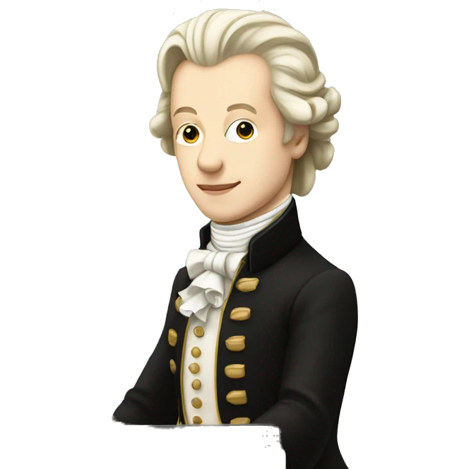 Mozart white skin playing piano emoji