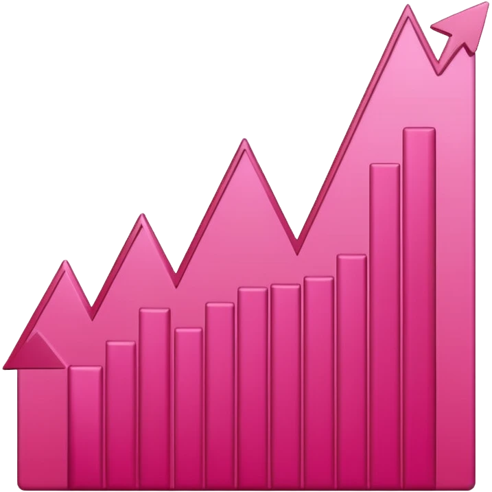 pink stock graph emoji