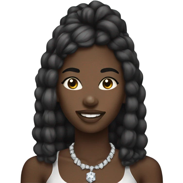 Black girl with diamond grills emoji