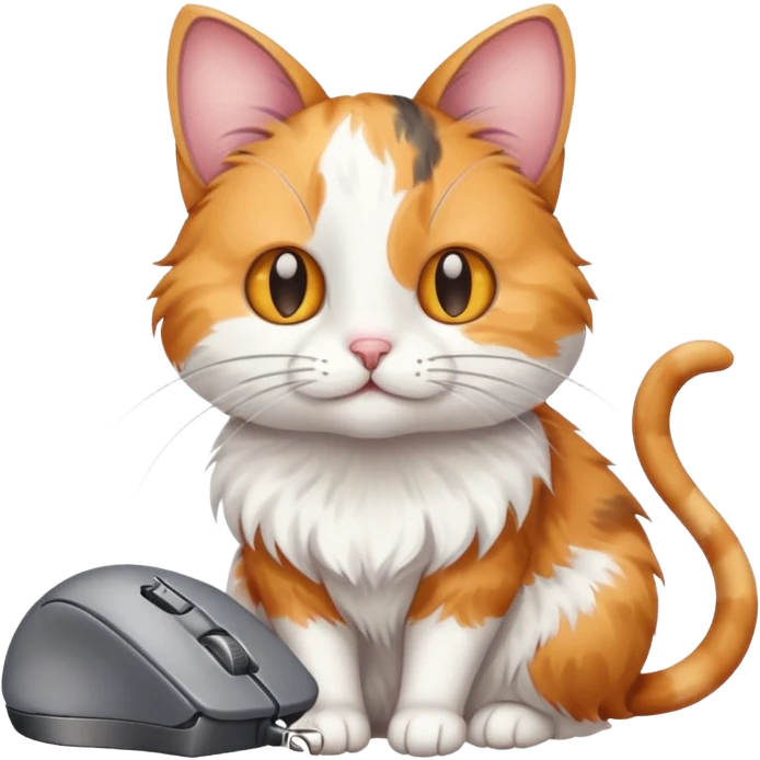 Cat whit mouse emoji