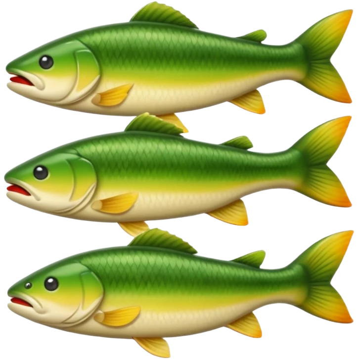 generate perch, carp and pike emoji in apple emoji style emoji