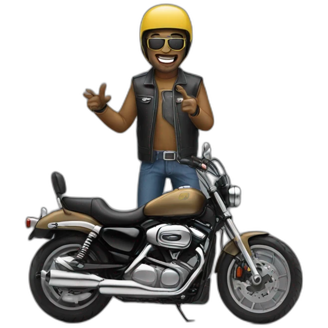 biker greeting emoji