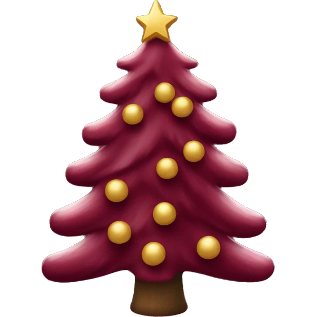 Wine red Christmas tree emoji