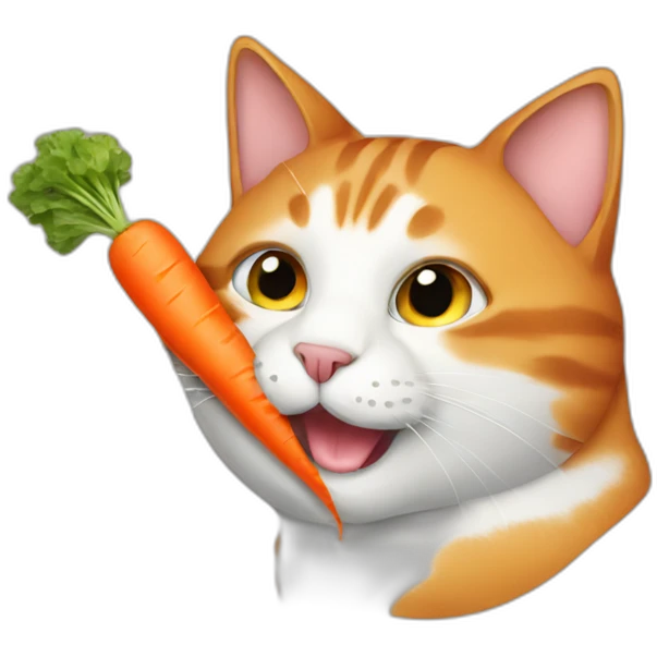 Cat eating a carrot emoji