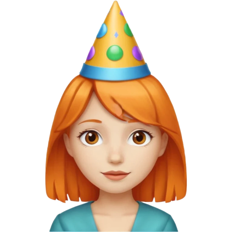 party hatted orange haired girl emoji