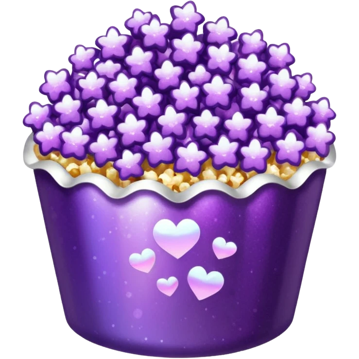 Glitter purple popcorn emoji