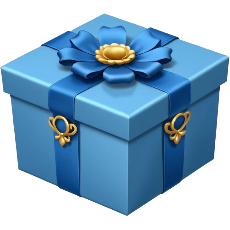 Decorative flower Gift Box blue  emoji