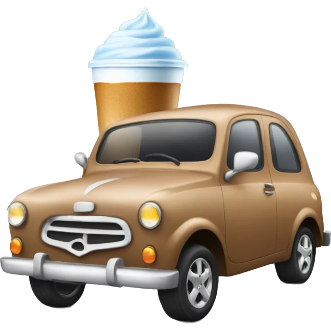 Car with ice coffee  emoji