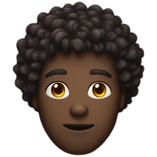 A dark-skinned curly-haired man with an evil expression on his face emoji