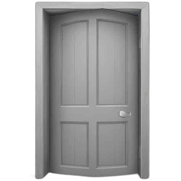 One gray wood open door perspective emoji