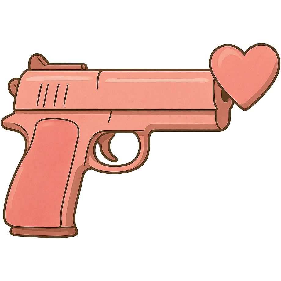 Pink heart pistol emoji
