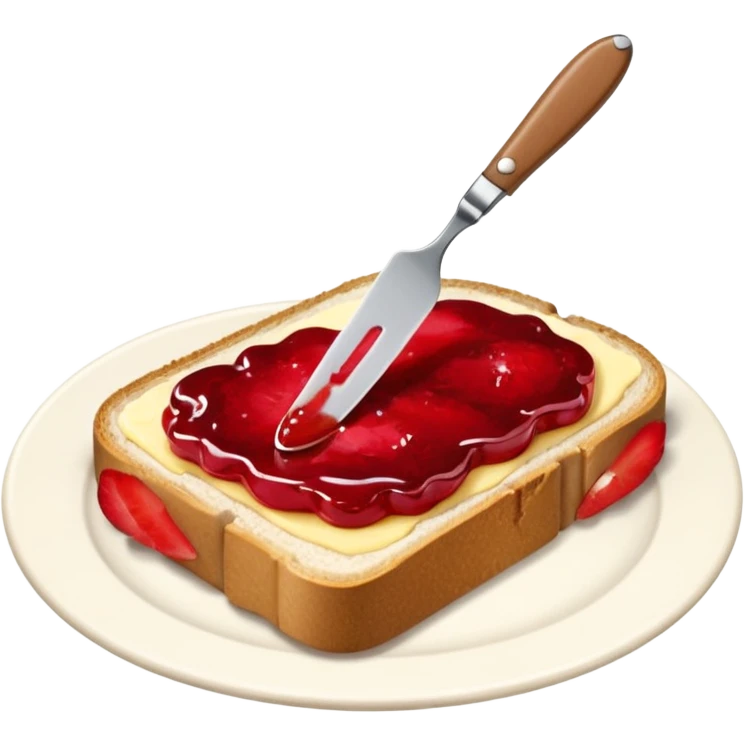 나이프로 식빵에 잼 바르기 emoji