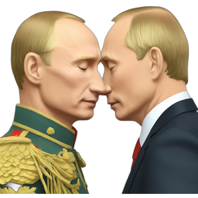 Putin kissing Putin emoji
