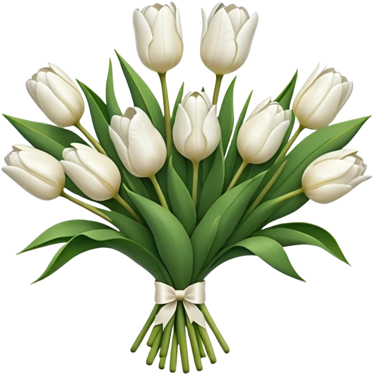 A bouquet of white tulips  emoji