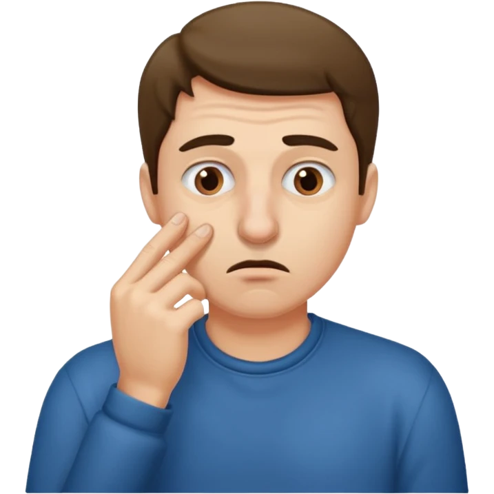 Guy picking nose with disgusted face emoji