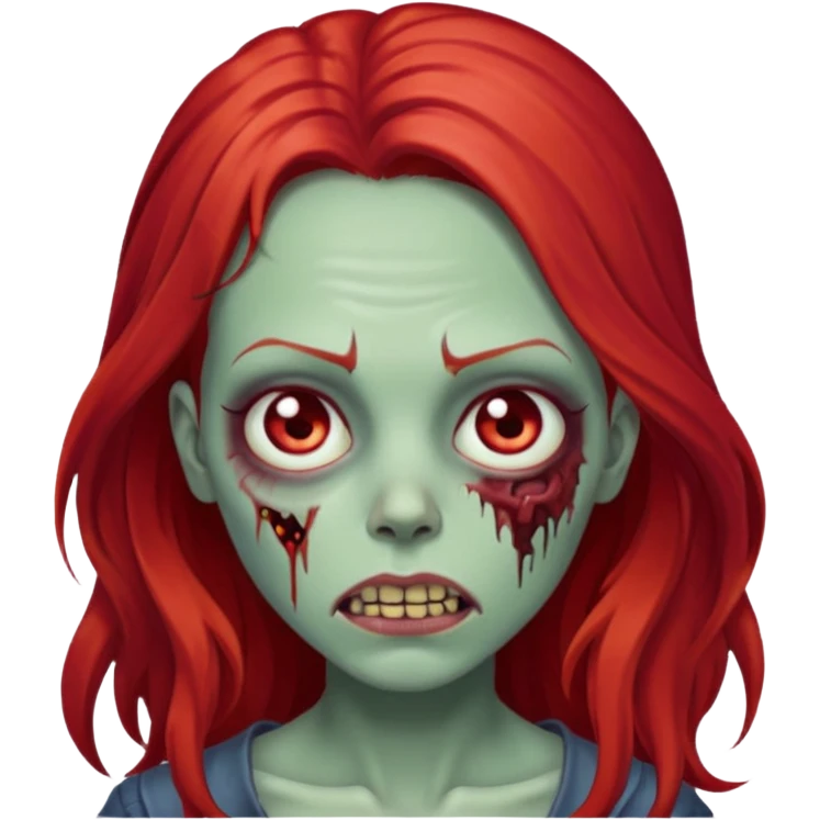 garota zumbi com o cabelo vermelho longo  emoji