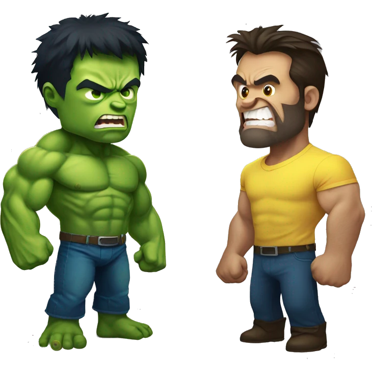 Hulk vs Wolverine emoji