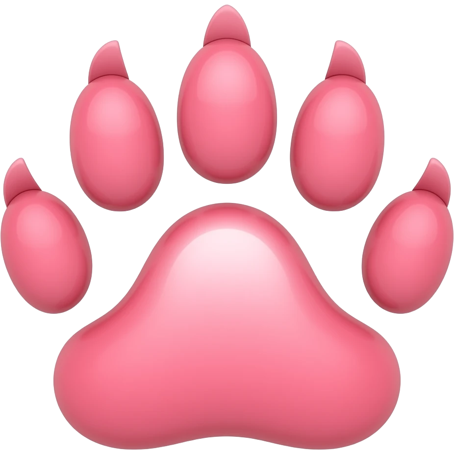 Pink wolf paw without claws emoji