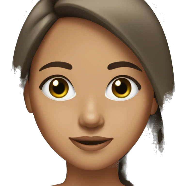 Brunette girl, green eyes, medium tan skin emoji
