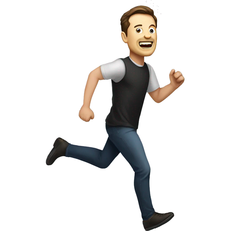 Ilon Musk runs to the right emoji