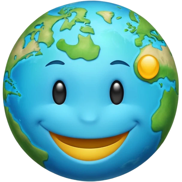 planet earth smiley face emoji