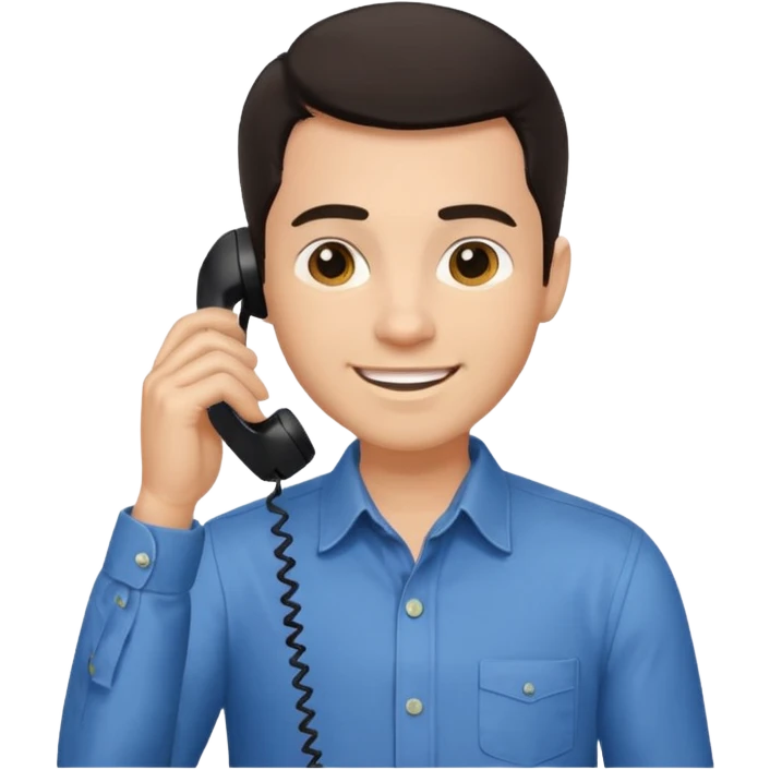 ligth man calling on the phone emoji