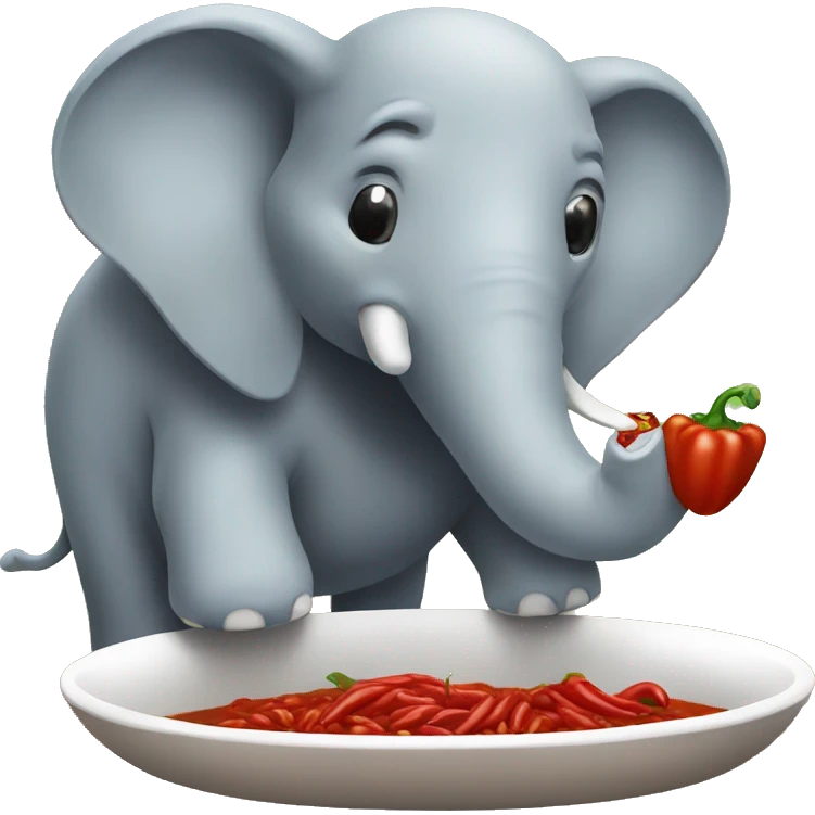 Elephant eating chili emoji
