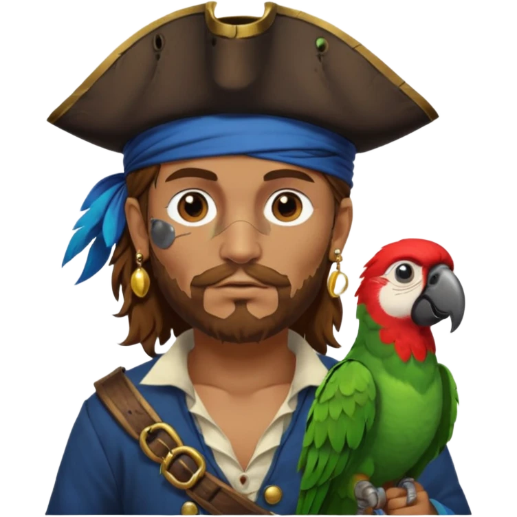 pirate and parrot emoji