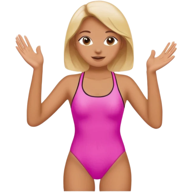 butterfly pink swimsuit Clapping emoji