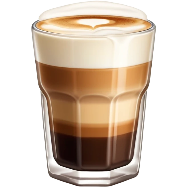 Cortado espresso drink in a small Gibraltar glass, milk and espresso coffee emoji