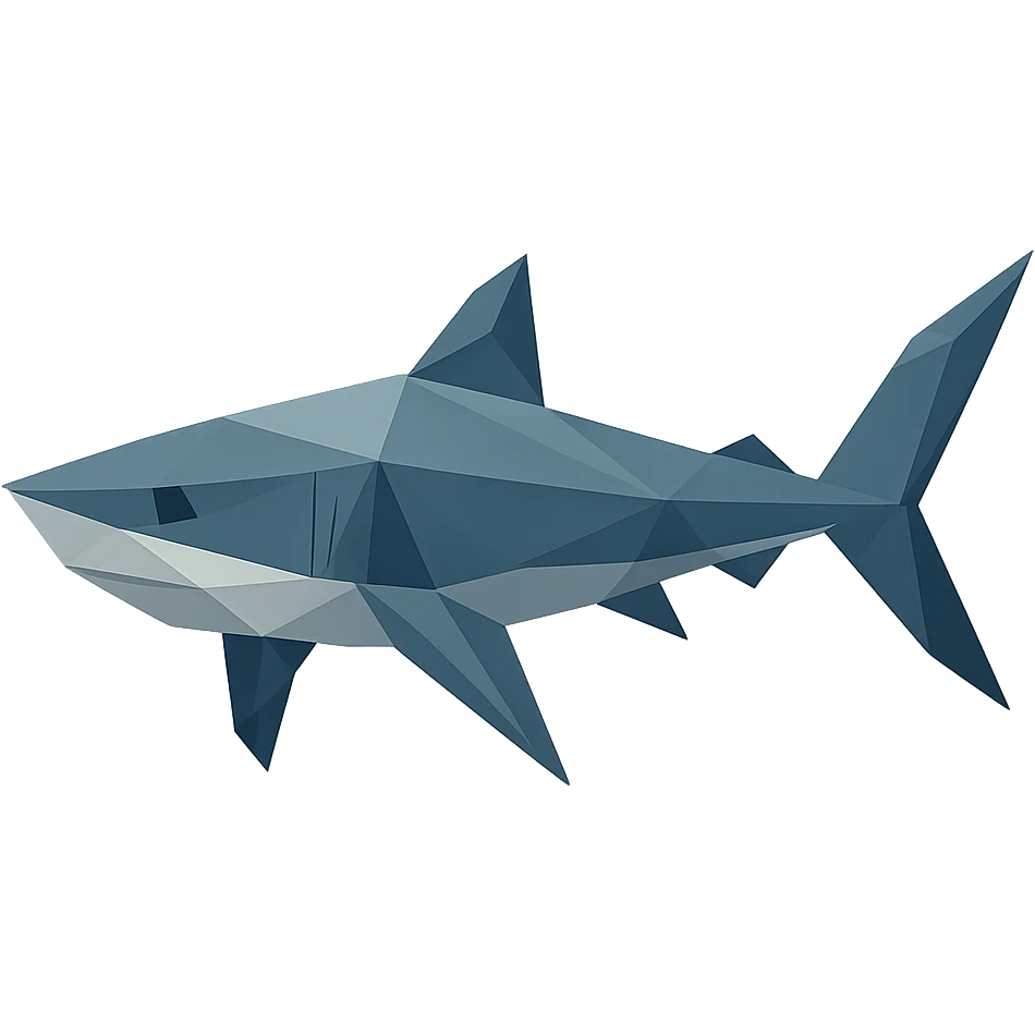 low-poly shark emoji