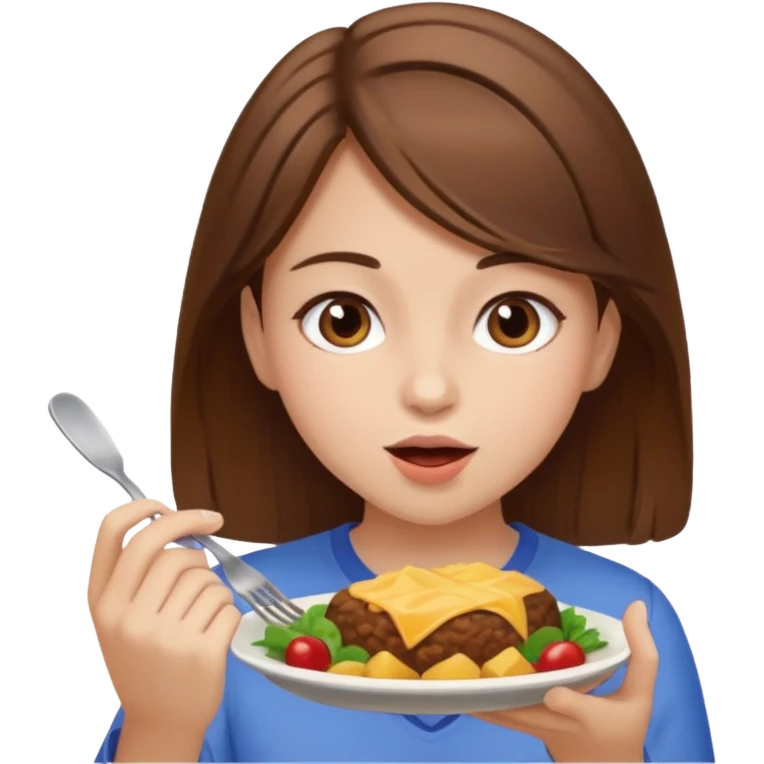 everyday life, food, girl, brown hair emoji