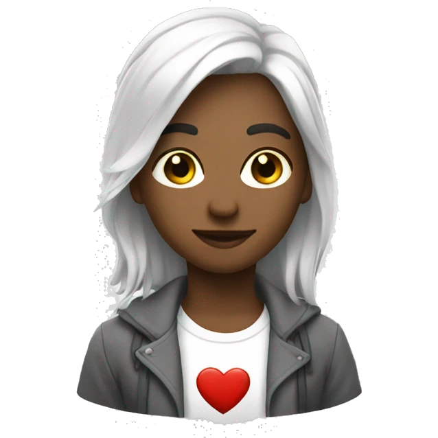 Drew heart white emoji