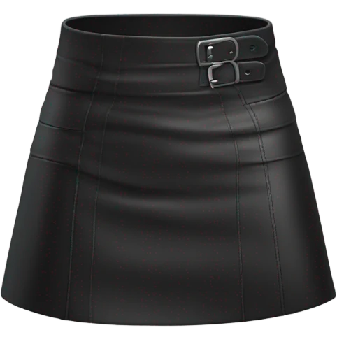 Black leather mini skirt isolated emoji