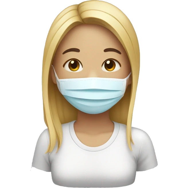 smiling girl with closed eyes ,put on a facial mask emoji