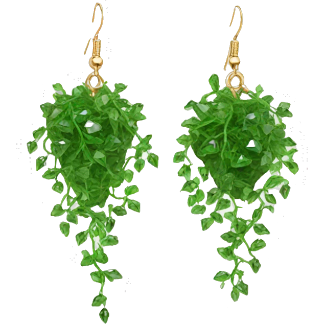 crystal earrings covered with vines emoji