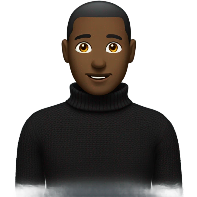 black rollneck emoji