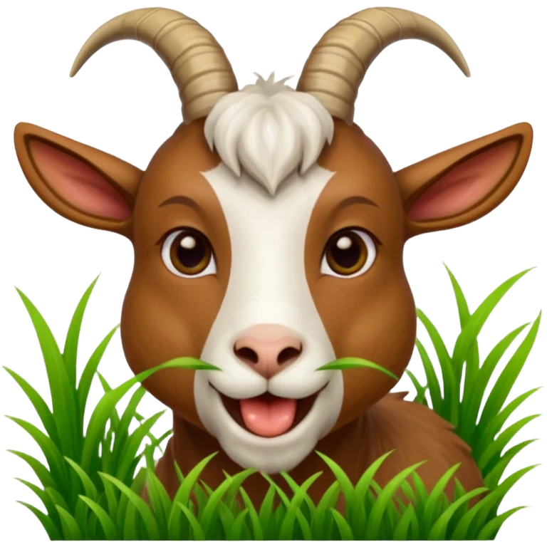 goat biting grass in his mouth emoji