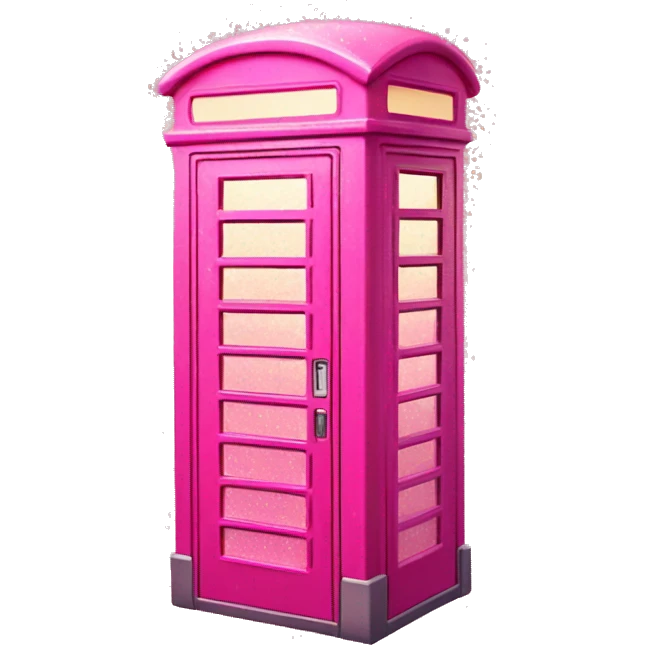 Pink ombre telephone booth with glitter  emoji