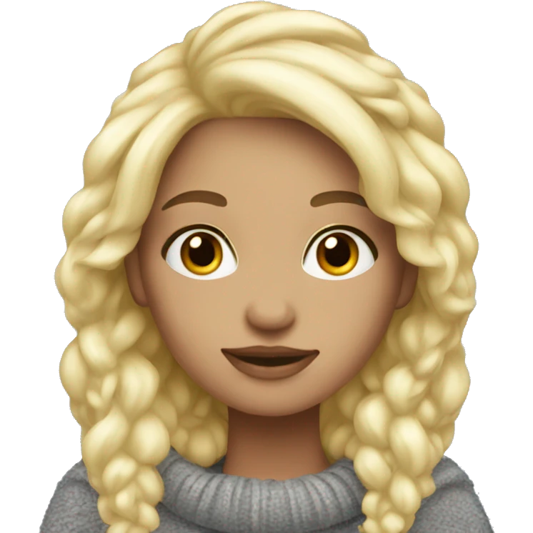Blonde cozy winter  emoji