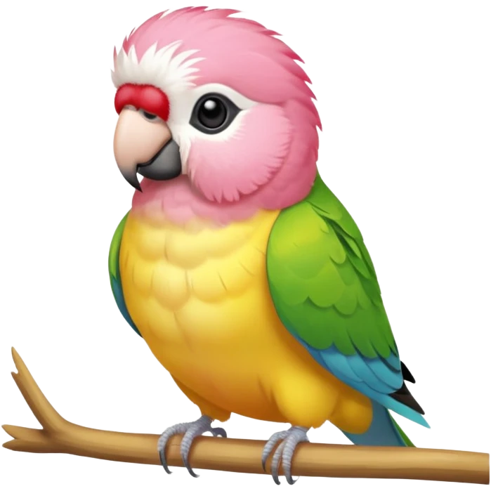 A pink and yellow Bourkes parakeet emoji
