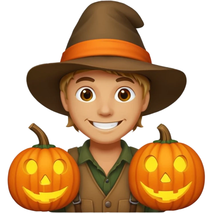 Hunter With Jack o Lantern emoji