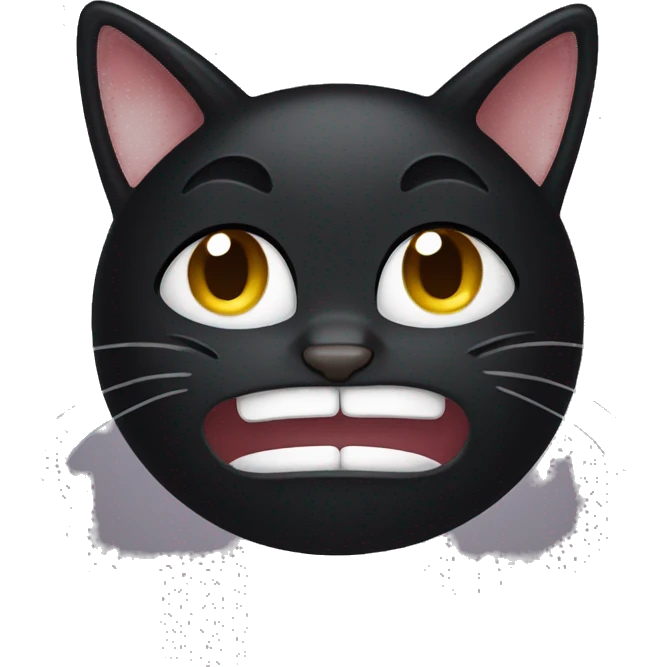 Crying black cat emoji